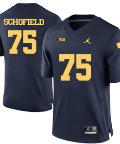 Michigan Wolverines Navy Blue Michael Schofield Football Jersey