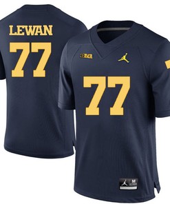 Michigan Wolverines Navy Blue Taylor Lewan Football Jersey