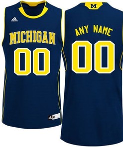 Michigan Wolverines Navy Customized Basketball Jersey