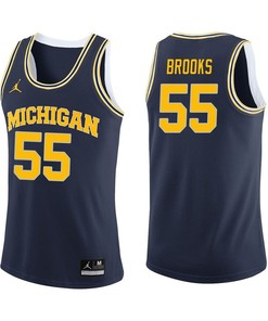 Michigan Wolverines Navy Eli Brooks Basketball Jersey