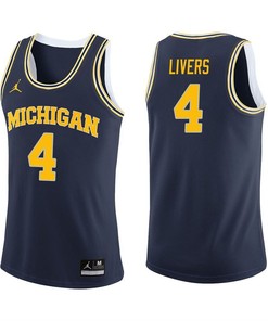 Michigan Wolverines Navy Isaiah Livers Basketball Jersey