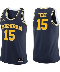 Michigan Wolverines Navy Jon Teske Basketball Jersey