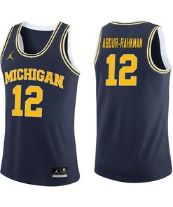 Michigan Wolverines Navy Muhammad-Ali Abdur-Rahkman Basketball Jersey