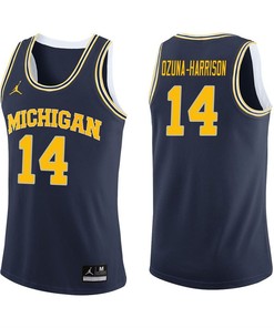 Michigan Wolverines Navy Rico Ozuna-Harrison Basketball Jersey