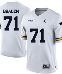 Michigan Wolverines White Ben Braden Football Jersey