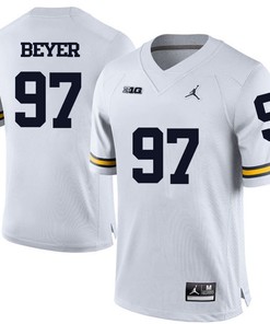 Michigan Wolverines White Brennen Beyer Football Jersey
