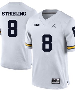 Michigan Wolverines White Channing Stribling Football Jersey