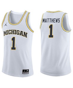 Michigan Wolverines White Charles Matthews Basketball Jersey