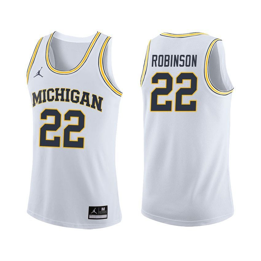 Michigan Wolverines White Duncan Robinson Basketball Jersey
