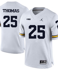 Michigan Wolverines White Dymonte Thomas Football Jersey