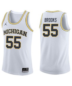 Michigan Wolverines White Eli Brooks Basketball Jersey