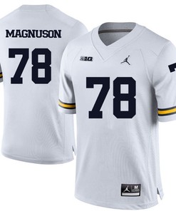 Michigan Wolverines White Erik Magnuson Football Jersey