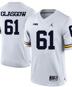 Michigan Wolverines White Graham Glasgow Football Jersey