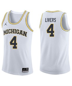 Michigan Wolverines White Isaiah Livers Basketball Jersey