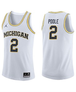 Michigan Wolverines White Jordan Poole Basketball Jersey