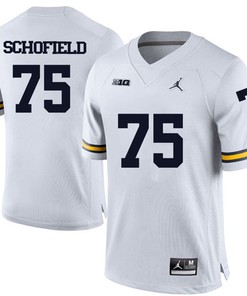 Michigan Wolverines White Michael Schofield Football Jersey