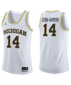 Michigan Wolverines White Rico Ozuna-Harrison Basketball Jersey