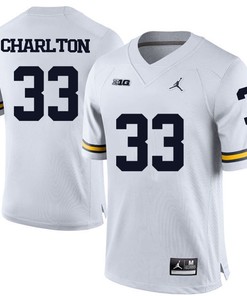 Michigan Wolverines White Taco Charlton Football Jersey