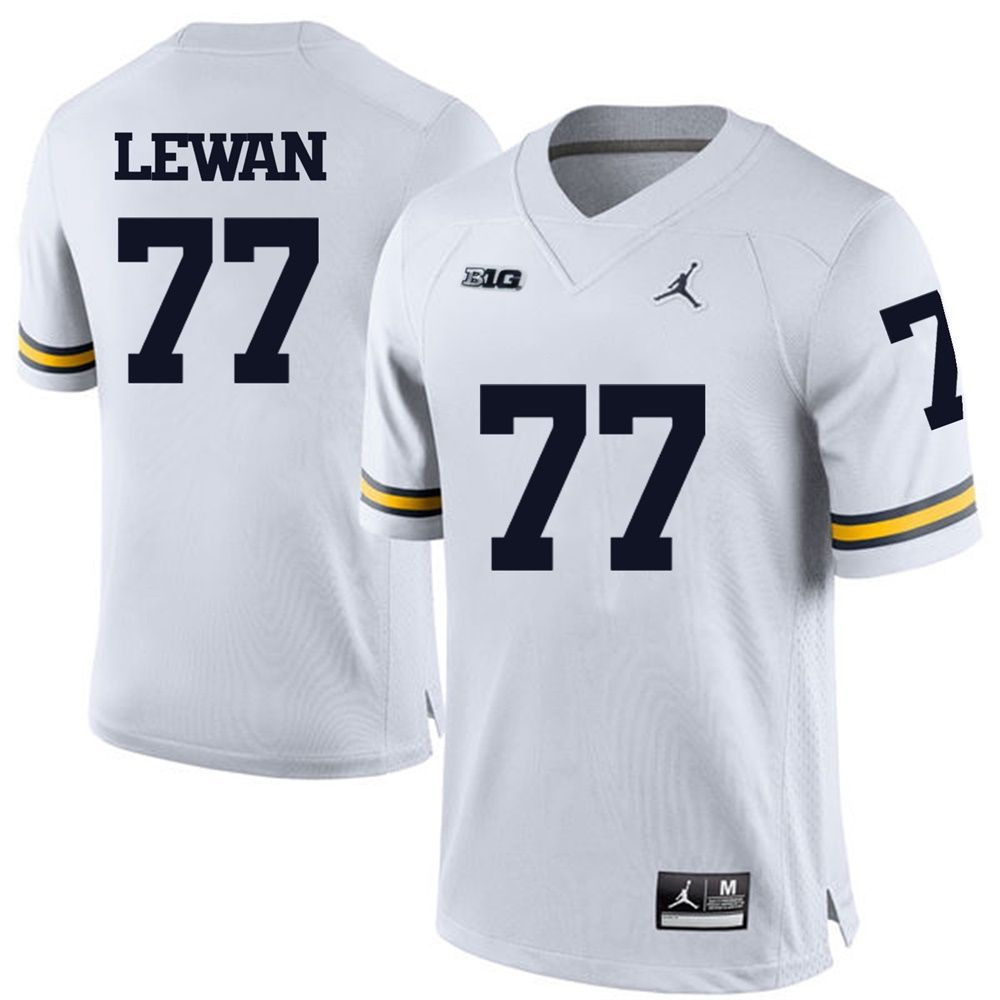 Michigan Wolverines White Taylor Lewan Football Jersey - Bluefink