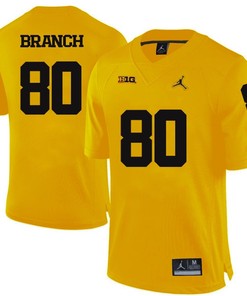Michigan Wolverines Yellow Alan Branch Football Jersey