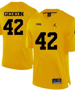 Michigan Wolverines Yellow Ben Gedeon Football Jersey
