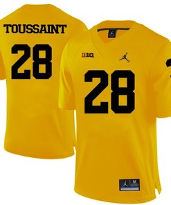 Michigan Wolverines Yellow Fitzgerald Toussaint Football Jersey