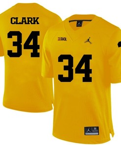 Michigan Wolverines Yellow Jeremy Clark Football Jersey
