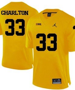 Michigan Wolverines Yellow Taco Charlton Football Jersey