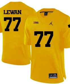 Michigan Wolverines Yellow Taylor Lewan Football Jersey