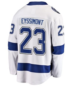 Mikey Eyssimont 23 Tampa Bay Lightning Stanley Cup 2023 Playoffs Patch Away Breakaway Men Jersey - White
