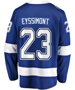 Mikey Eyssimont 23 Tampa Bay Lightning Stanley Cup 2023 Playoffs Patch Home Breakaway Men Jersey - Blue