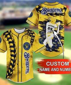 Milwaukee Brewers MLB Personalized Name Number Baseball Jersey Shirt