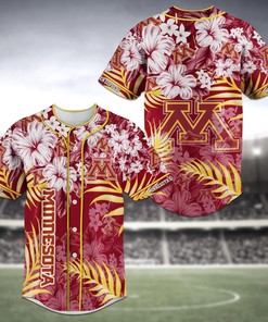 Minnesota Golden Gophers NCAA Baseball Jersey Shirt Flower