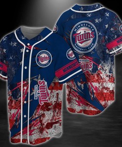 Minnesota Twins MLB Baseball Jersey Shirt US Flag