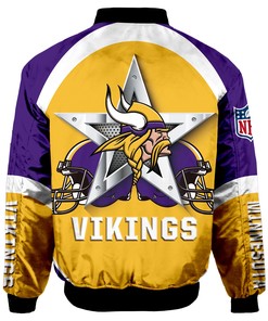 Minnesota Vikings Bomber Jacket Graphic Player Running