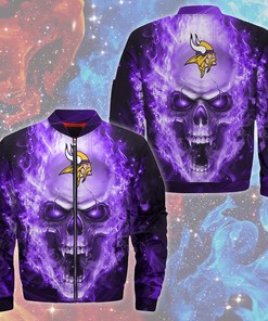 Minnesota Vikings Jacket Mens Skull Graphic