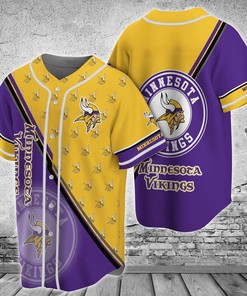 Minnesota Vikings NFL Baseball Jersey Shirt