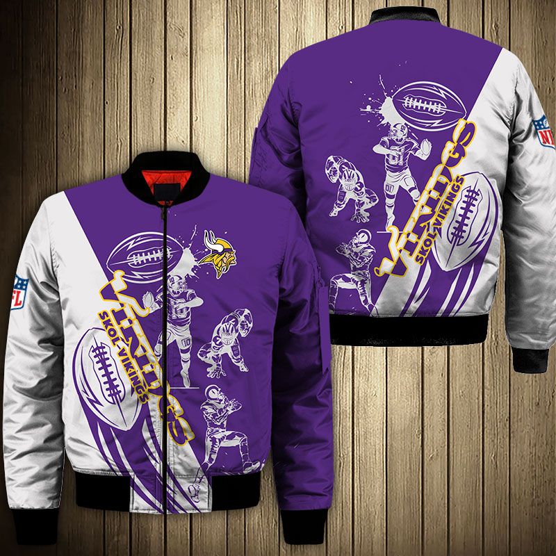 Minnesota Vikings Winter Jacket Graphic Cartoon Athlete Ball Star