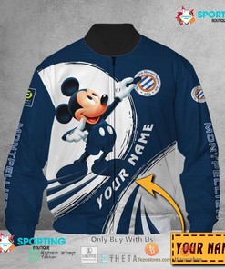 Montpellier Herault SC Custom Name Mickey Mouse Bomber Jacket