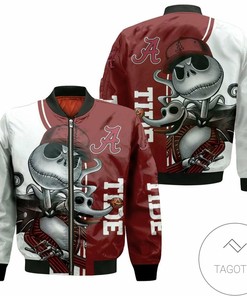 NCAA Alabama Crimson Tide Jack Skellington And Zero Bomber Jacket