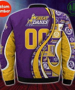 NCAA Albany Great Danes Custom Number Purple Gold Bomber Jacket