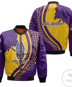 NCAA Albany Great Danes USA Map Bomber Jacket