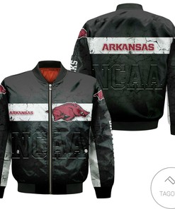 NCAA Arkansas Razorbacks Black Bomber Jacket