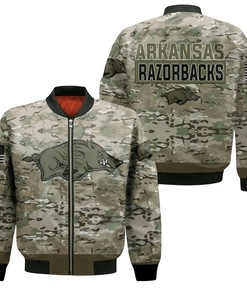 NCAA Arkansas Razorbacks Camo Bomber Jacket