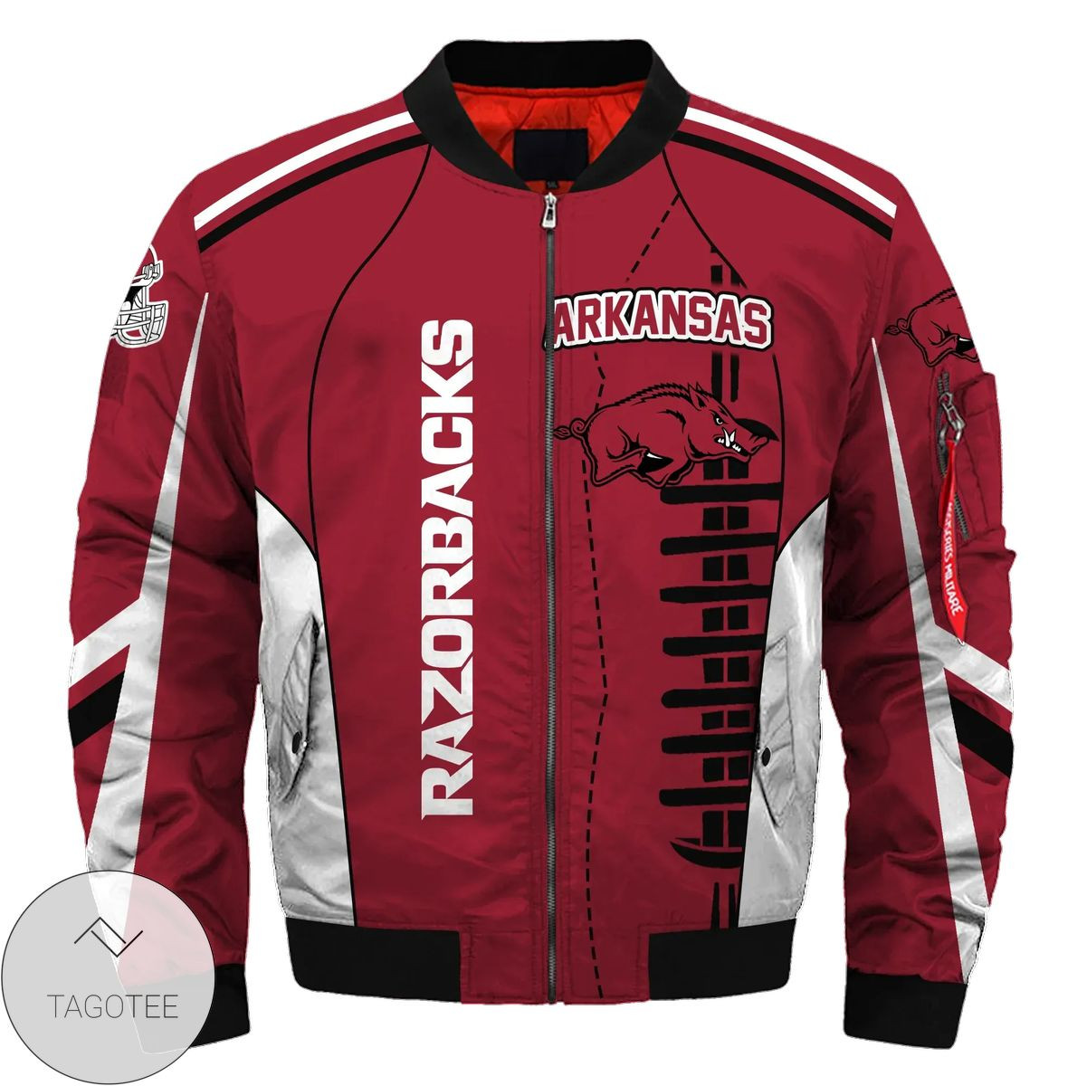 NCAA Arkansas Razorbacks Red Bomber Jacket