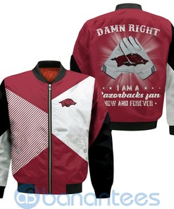 NCAA Arkansas Razorbacks Red White Bomber Jacket