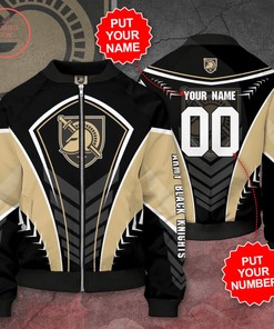 NCAA Army Black Knights Custom Name Number Gold Black Bomber Jacket