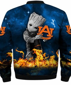NCAA Auburn Tigers Baby Groot Blue Bomber Jacket