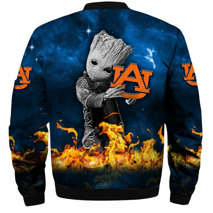 NCAA Auburn Tigers Baby Groot Blue Bomber Jacket