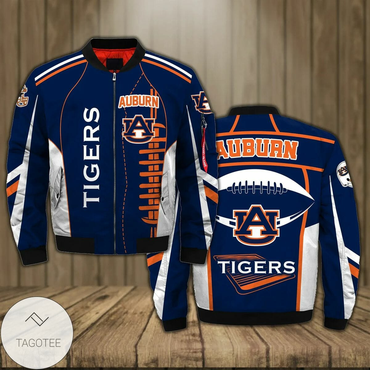 NCAA Auburn Tigers Navy Blue Bomber Jacket